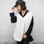 Chaleco Punto Oversize-Marfil
