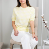 Camiseta Tricot Pata de Gallo - Amarillo