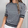 Camiseta Tricot Pata de Gallo - Negro