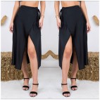 Falda Satinada - Negro