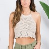 Top Crochet Cuello - Beige