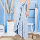 Falda Volante Margaritas - Azul