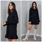 Vestido Love Volante -Negro