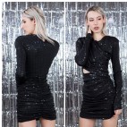 Vestido Fruncido Bijou - Negro