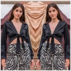 Blusa Satinada Nudo - Negro