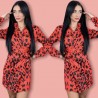 Vestido Raso Animal - Rojo