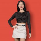 Camiseta Fruncida Night - Marron