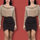 Falda Fruncida Night - Marron