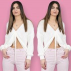 Jersey Fruncido- Blanco