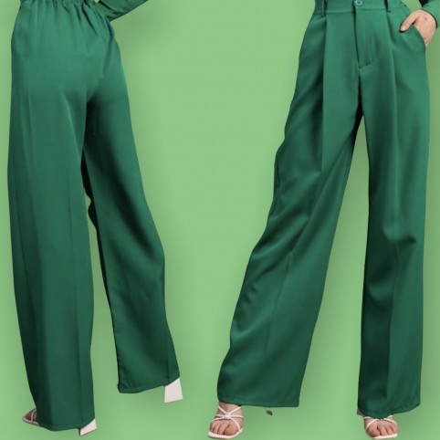 Pantalón traje Wide Leg - Verde
