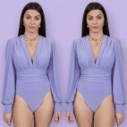 Body Crepe Escote V - lila