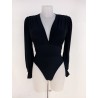 Body Crepe Escote V - Negro