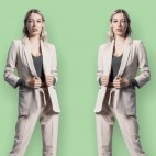 Blazer Manga Fruncida - Beige