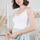 Top Cropt Punto - Blanco