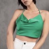 Cropt Top Satinado - Verde