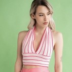 Top rayas Halter - Rosa