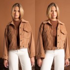 Cazadora Bolsillos Pana - Camel