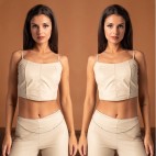 Top Tirante Polipiel - Beige