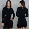 Vestido Fruncido Night  - Negro