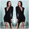 Vestido drapeado lycra - negro