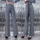 Pantalón lurex Campana - Plata
